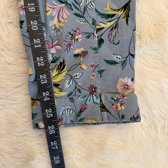 Anthropologie Victoria Blue Floral High Rise Cargo Pants 0 - Picture 12 of 15